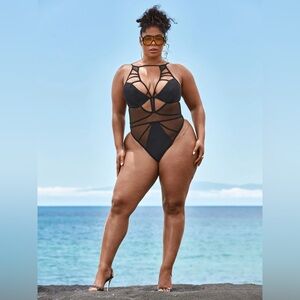 Tabria Majors x FTF | Cut-Out Mesh Swimsuit
